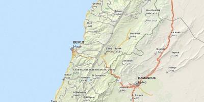Karta GPS karta Libanona