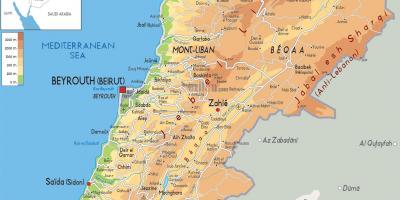 Karta Libanona fizičke