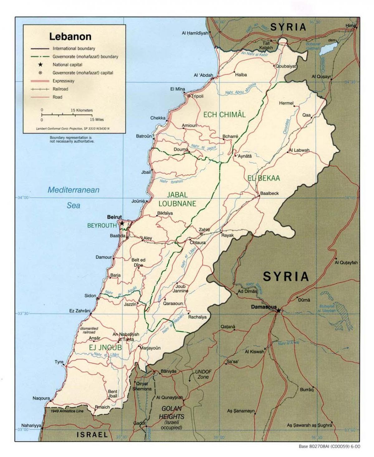 karta Libanona